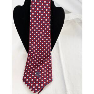 Countess Mara Red, White and Blue Geometric Tie‎ - Vintage Great condition